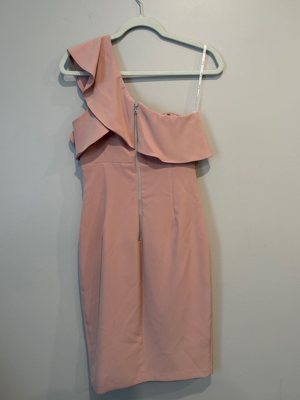 Bardot One Shoulder Ruffle Midi Cocktail Dress US 6 Pink - Picture 3 of 11